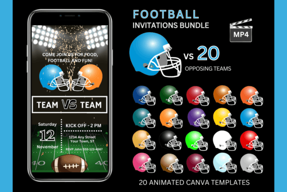 Game Day Style: The Blue Team Bundle for Your Invitations