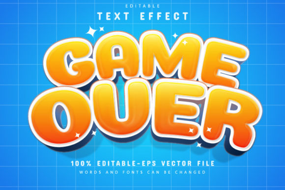 Game Over Cartoon Style Text Effect: A Fully Editable Vector Design