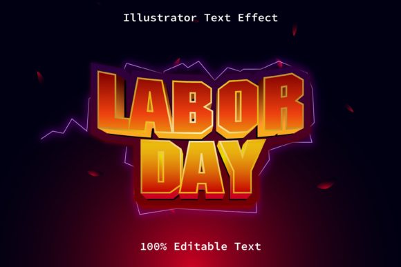Labor Day Modern Game Style Text Effect: Bold & Editable
