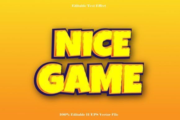 NICE GAME Editable Text Effect: A Bold Design Asset