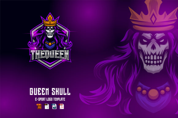 Queen Skull Game: A Bold E-Sport Logo for Fierce Branding
