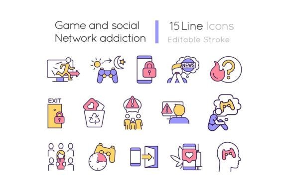 Visualizing Digital Obsession: A Modern Icon Set